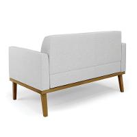 Sofá Namoradeira Base De Madeira Fixa Castanho Marisa Linho D03 - D?rossi Cor A05 Cinza - 6