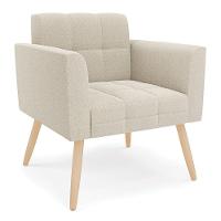 Namoradeira E Poltrona Pé Palito Natural Elisa Bouclê D03 - D?rossi Cor Bege - 2