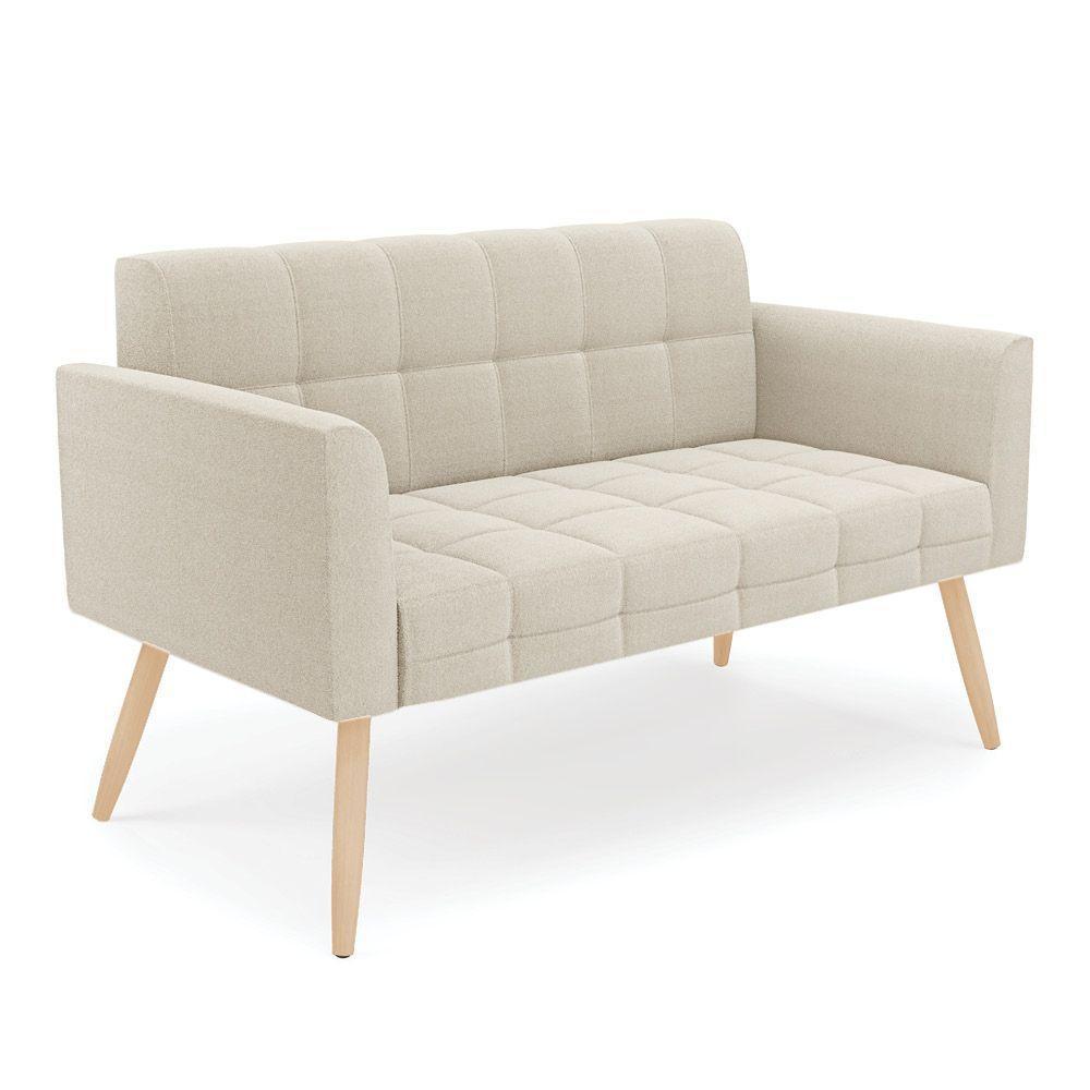 Namoradeira E 2 Poltronas Pé Palito Natural Elisa Bouclê D03 - D?rossi Cor Bege - 7