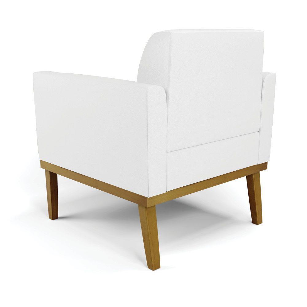 Sofá Namoradeira Com Poltrona Base De Madeira Fixa Castanho Marisa Corino Branco D03 - D?rossi - 5