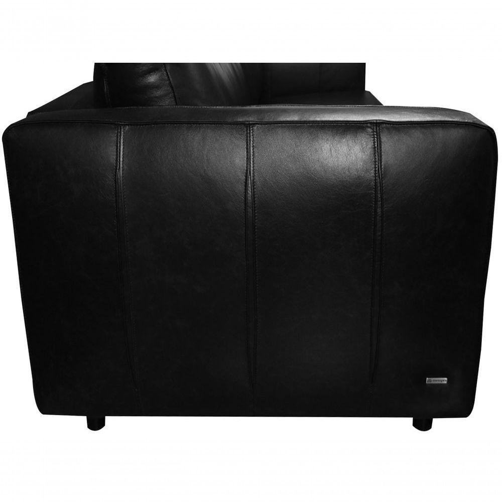 Sofá De Couro Guarujá 4 Lugares Soft Preto - Mempra Design - 5