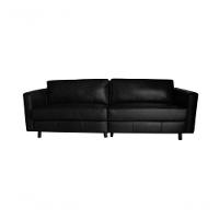 Sofá De Couro Guarujá 4 Lugares Soft Preto - Mempra Design - 1