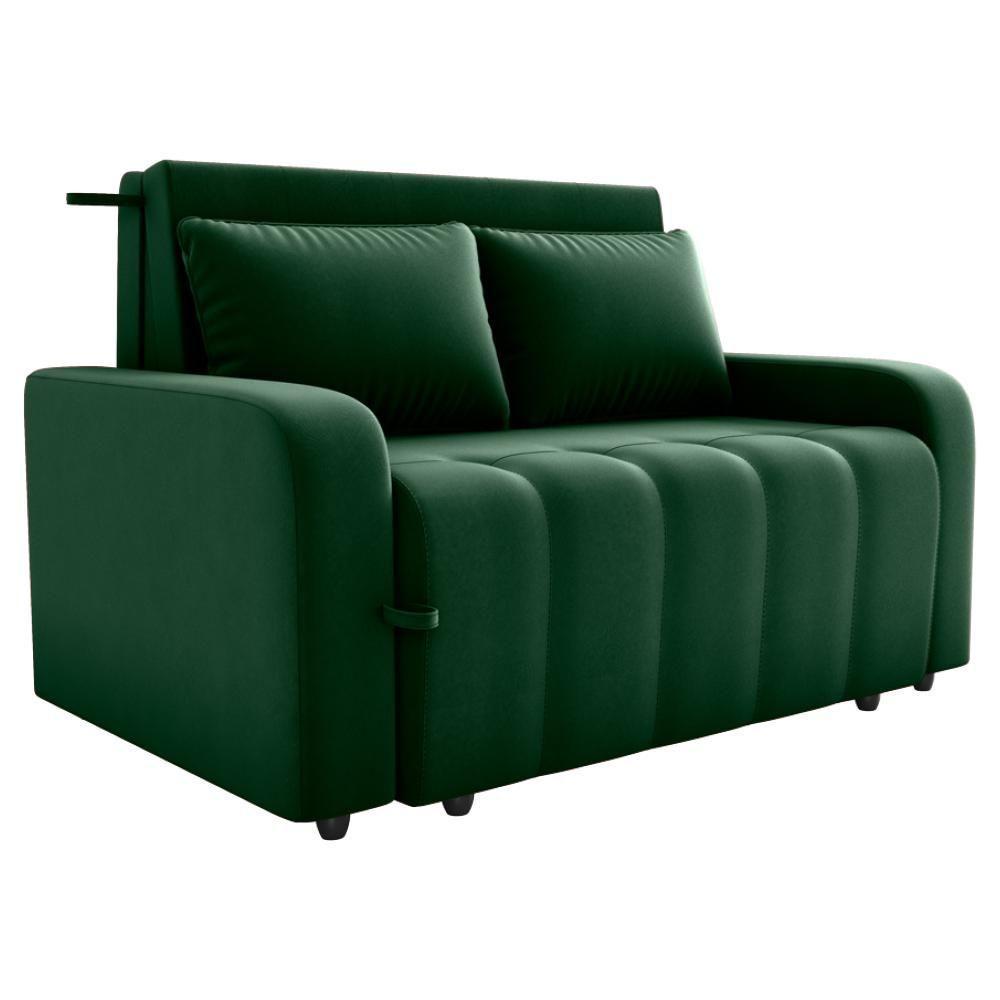 Sofa Cama 2 Lugares 138 Cm Amora Veludo Maserati Milani Store Verde - 1