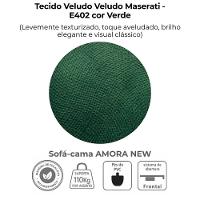 Sofa Cama 2 Lugares 138 Cm Amora Veludo Maserati Milani Store Verde - 6