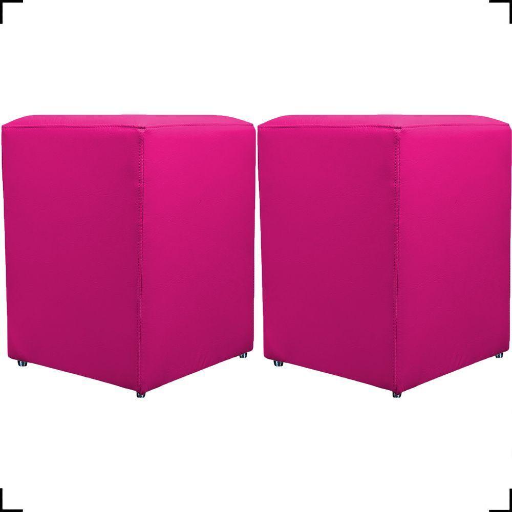 Kit 2 Puff Dado Decorativo Para Sala Recepção Penteadeira Material Sintético Cores - 1