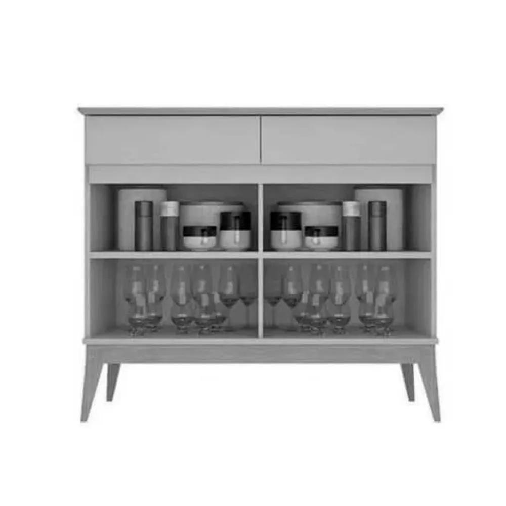 Buffet 2 Portas 2 Gavetas Magnum Off White E Cedro Naturale - 4