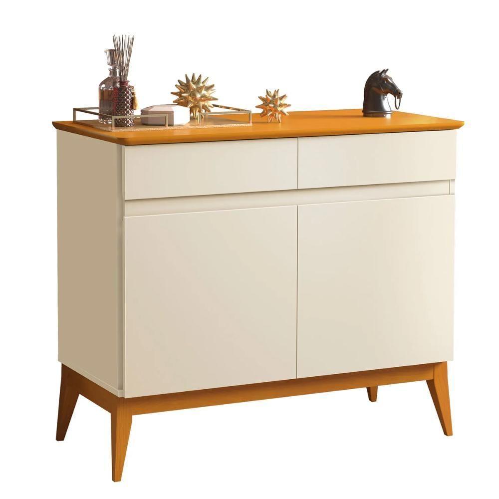 Buffet 2 Portas 2 Gavetas Magnum Off White E Cedro Naturale - 5