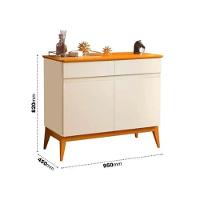 Buffet 2 Portas 2 Gavetas Magnum Off White E Cedro Naturale - 3
