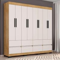 Guarda Roupa Esmeralda 8 Portas 8 Gavetas Sem Espelho Freijó/baunilha Brilho - 4