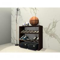 Sapateira De Entrada Nicho Multiuso Sapateira Utilitário Porta Trecos Amadeirado Escuro - 2