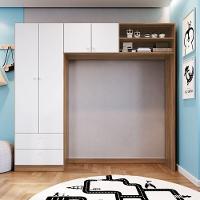 Guarda Roupas Infantil 04 Portas E 02 Gavetas Linha Aconchego La007 - Completa Móveis Nogal Manchester/branco - 1