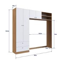 Guarda Roupas Infantil 04 Portas E 02 Gavetas Linha Aconchego La007 - Completa Móveis Nogal Manchester/branco - 3