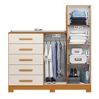 Comoda New Master Quarto Com 5 Gavetas 2 Portas E Espelho Cinamomo/Off White - 3