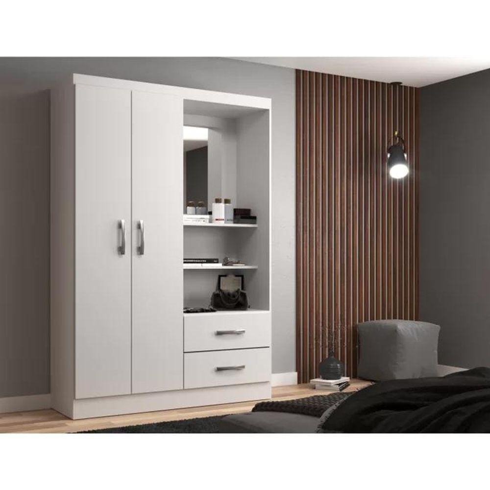 Guarda Roupa Capelinha Infantil 2 Portas 2 Gavetas Premium Branco - 2