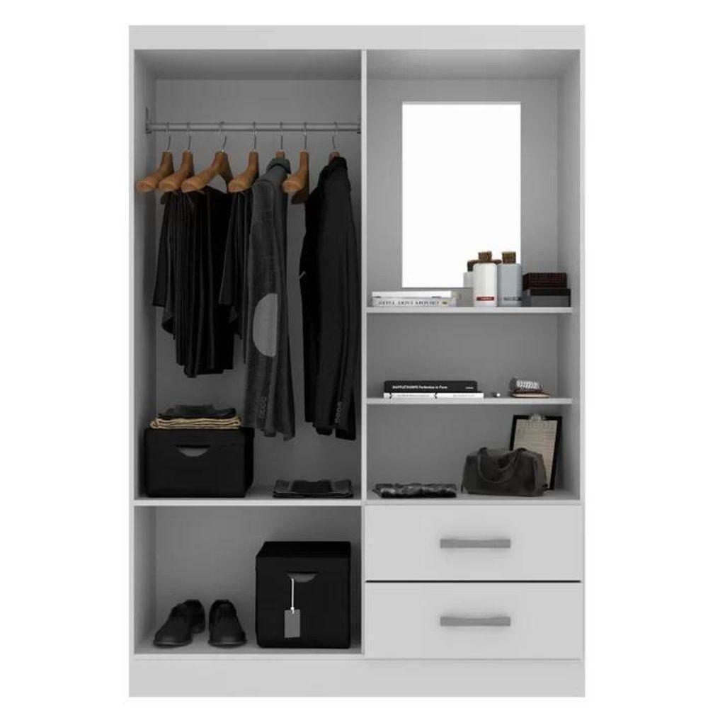 Guarda Roupa Capelinha Infantil 2 Portas 2 Gavetas Premium Branco - 3