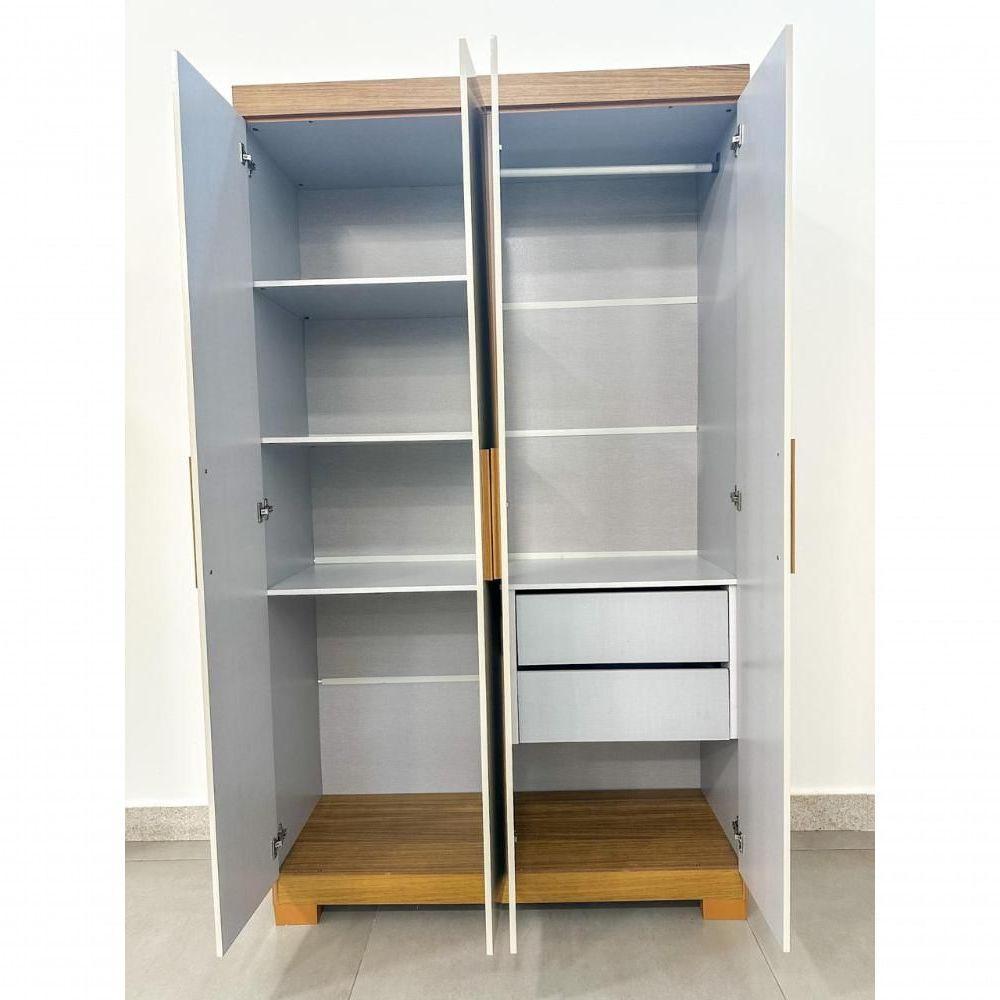 Guarda-roupa Infantil Canadá 4 Portas E 2 Gavetas 100% Mdf Linhamobília Branco - 4