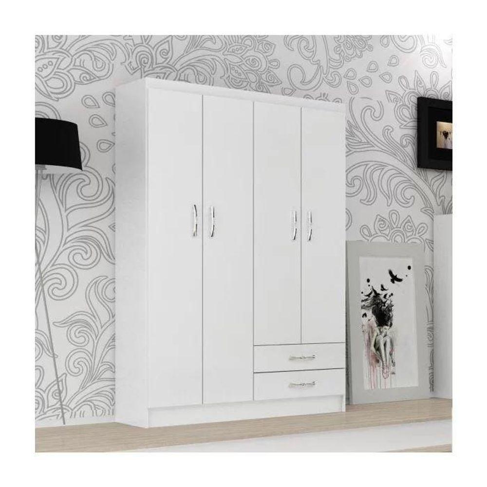 Guarda-roupa Infantil Atalaia 4 Portas 2 Gavetas Branco - 2