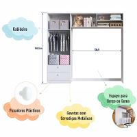 Guarda Roupas Infantil 04 Portas E 02 Gavetas Linha Aconchego La007 - Completa Móveis Branco