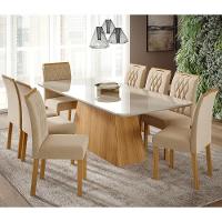 Sala De Jantar Helena 2,10 Com 8 Cadeiras Juliana Nature/off White/madeira/nude Cimol - 2