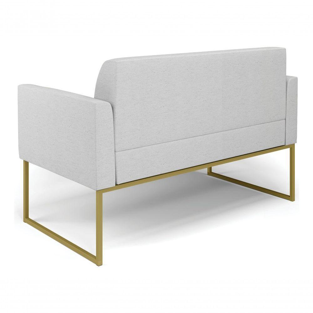 Sofá Namoradeira Base Industrial Dourado Marisa Linho D03 - D?rossi Cor A05 Cinza Claro - 8