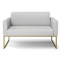 Sofá Namoradeira Base Industrial Dourado Marisa Linho D03 - D?rossi Cor A05 Cinza Claro - 5