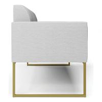 Sofá Namoradeira Base Industrial Dourado Marisa Linho D03 - D?rossi Cor A05 Cinza Claro - 6