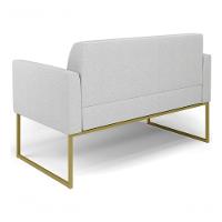 Sofá Namoradeira Base Industrial Dourado Marisa Linho D03 - D?rossi Cor A05 Cinza Claro - 8