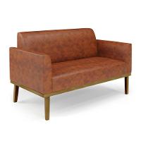 Sofá Namoradeira Com 2 Poltronas Base De Madeira Fixa Castanho Marisa Corano Nozes D03 - D?rossi - 3