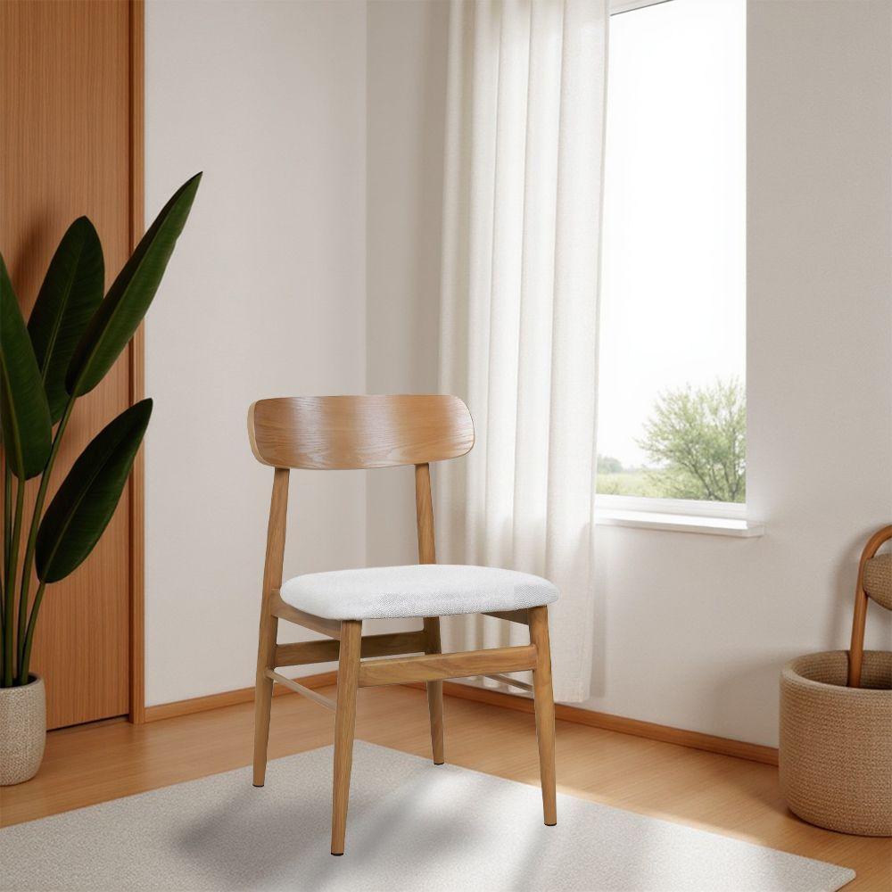 Kit 6 Cadeiras De Jantar Delta Estrutura Aço Carbono Laminado Natural Com Estofado Linho Cru - 3