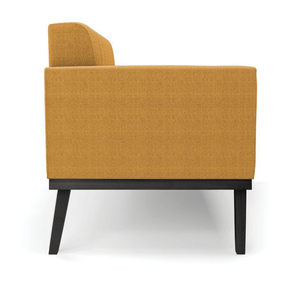 Namoradeira 2 Poltronas Base Madeira Fixa Pto Elisa Bouclê D03 - D?rossi Cor Mostarda - 6