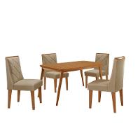 Mesa De Jantar Copper 120cm Tampo Mdf 4 Cadeiras Moderna Turim 07/naturalle/naturalle - 2