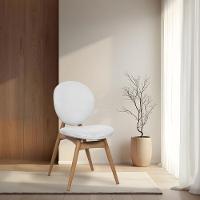 Kit 6 Cadeiras De Jantar Lotus Estrutura Aço Carbono Laminado Natural Com Estofado Linho Cru - 3