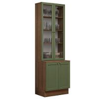 Kit Balcão + Cristaleira 70 Cm Vik Madesa 02 Rustic/verde - 8