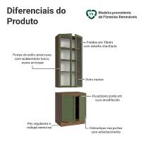 Kit Balcão + Cristaleira 70 Cm Vik Madesa 02 Rustic/verde - 9