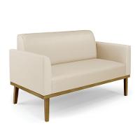 Sofá Namoradeira Com 2 Poltronas Base De Madeira Fixa Castanho Marisa Corino Bege D03 - D?rossi - 7