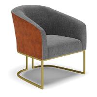 Namoradeira E 2 Poltronas Industrial Dourado Stella Noz/linho D03 - D'rossi Cor Grafite - 8