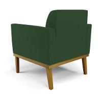 Sofá Namoradeira Com Poltrona Base De Madeira Fixa Castanho Marisa Veludo Verde D03 - D?rossi - 8