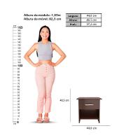 Mesa De Cabeceira Ditália 1 Gaveta DM-127 Tabaco - 5