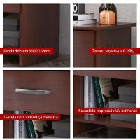 Mesa De Cabeceira Ditália 1 Gaveta DM-127 Tabaco - 7