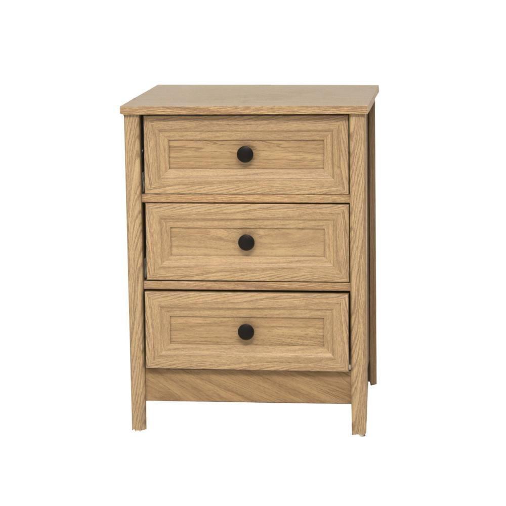 Mesa De Cabeceira Ditália 3 Gavetas DM-111 Carvalho - 5