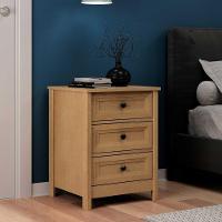 Mesa De Cabeceira Ditália 3 Gavetas DM-111 Carvalho - 1