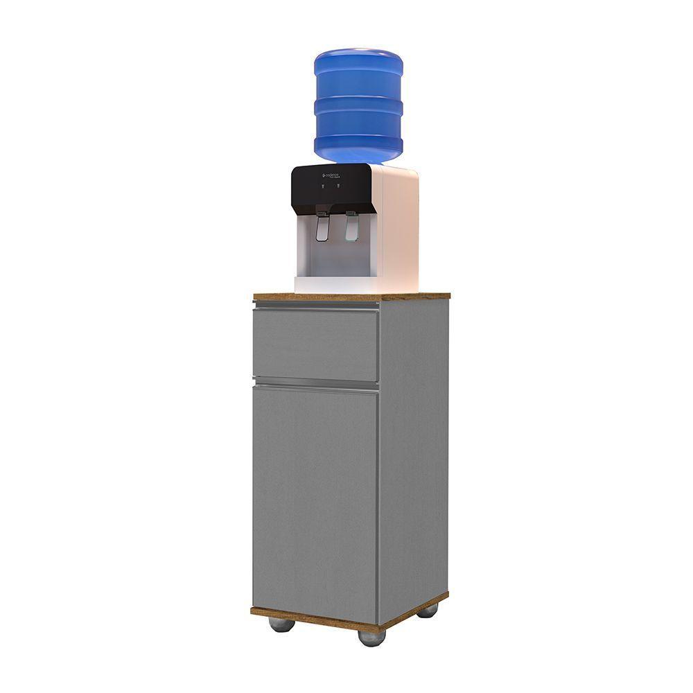 Armário Balcão Suporte Para Bebedouro Com 1 Porta E 1 Gaveta Alaska Cinza - 2