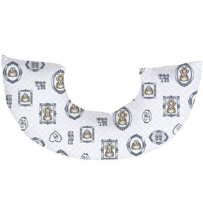 Almofada De Amamentação Tecebem Malha Com Zíper Guilherme 45cmx85cm Azul