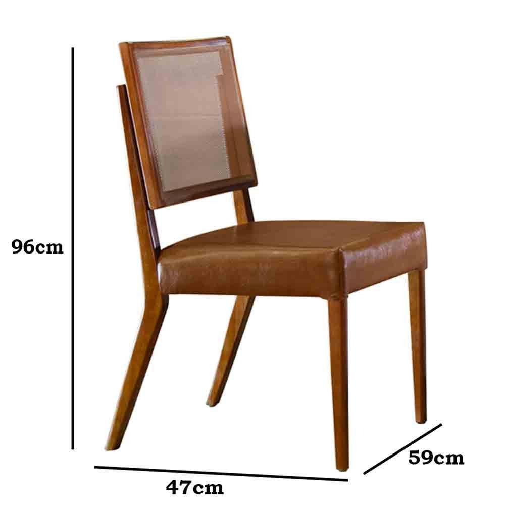 Conjunto Com 2 Cadeiras Aila Mobillare Star Caramelo Imbuia - 3