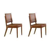 Conjunto Com 2 Cadeiras Aila Mobillare Star Caramelo Imbuia - 1