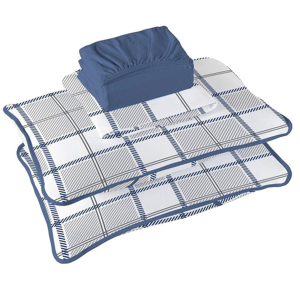 Jogo De Cama Tecebem Casal Malha 100% Algodão Estampado Adam 4 Pçs Premium Mediterrâneo - 1