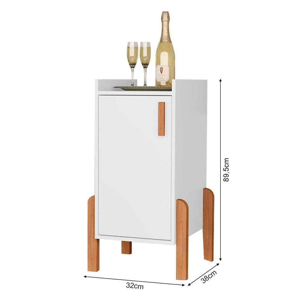 Armário Balcão Multiuso Poseidon Com 1 Porta Branco - 3