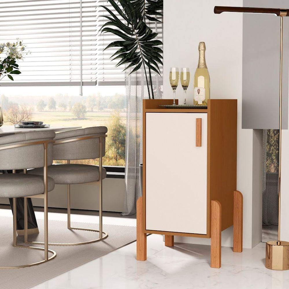 Armário Balcão Multiuso Poseidon Com 1 Porta Cedro/off-white - 1