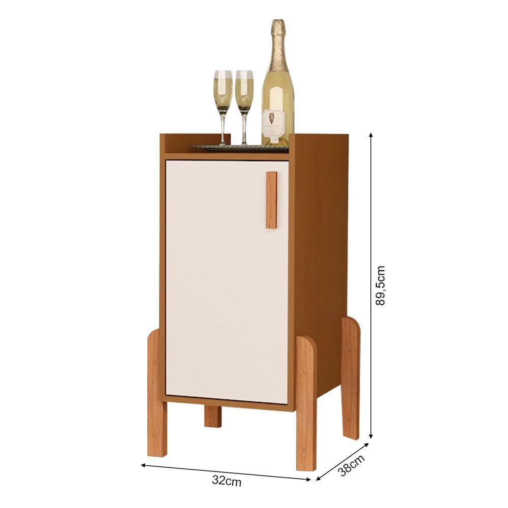 Armário Balcão Multiuso Poseidon Com 1 Porta Cedro/off-white - 3