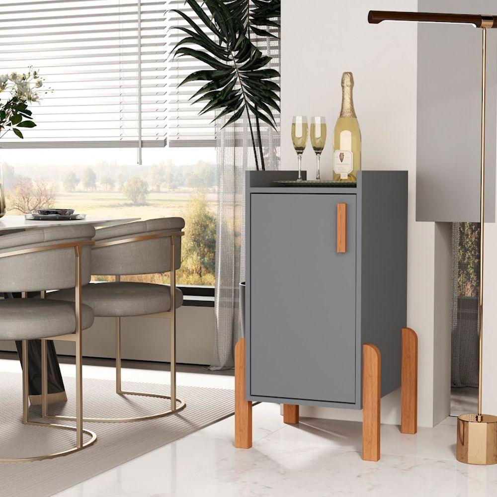 Armário Balcão Multiuso Poseidon Com 1 Porta Cinza - 1